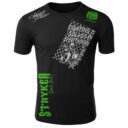 Stryker Fight Gear Fighting Solves Everything Adult MMA T - Shirt Black Green White Logos